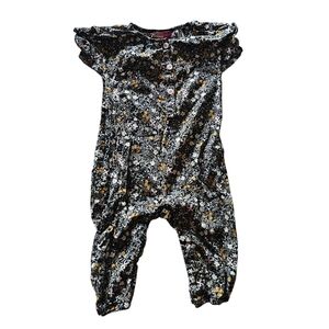 Penelope Mack Floral Romper 12M Baby One Piece Ruffle Sleeve